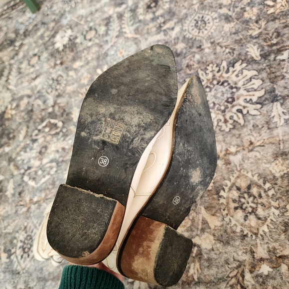 Off white faux leather western embroidered cowgirl boots size 38 - Picture 3 of 7